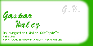 gaspar walcz business card